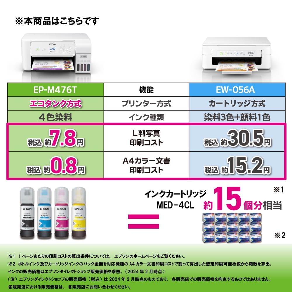 Amazon.co.jp: Epson Printer EcoTank-equipped A4 Color Inkjet Multi